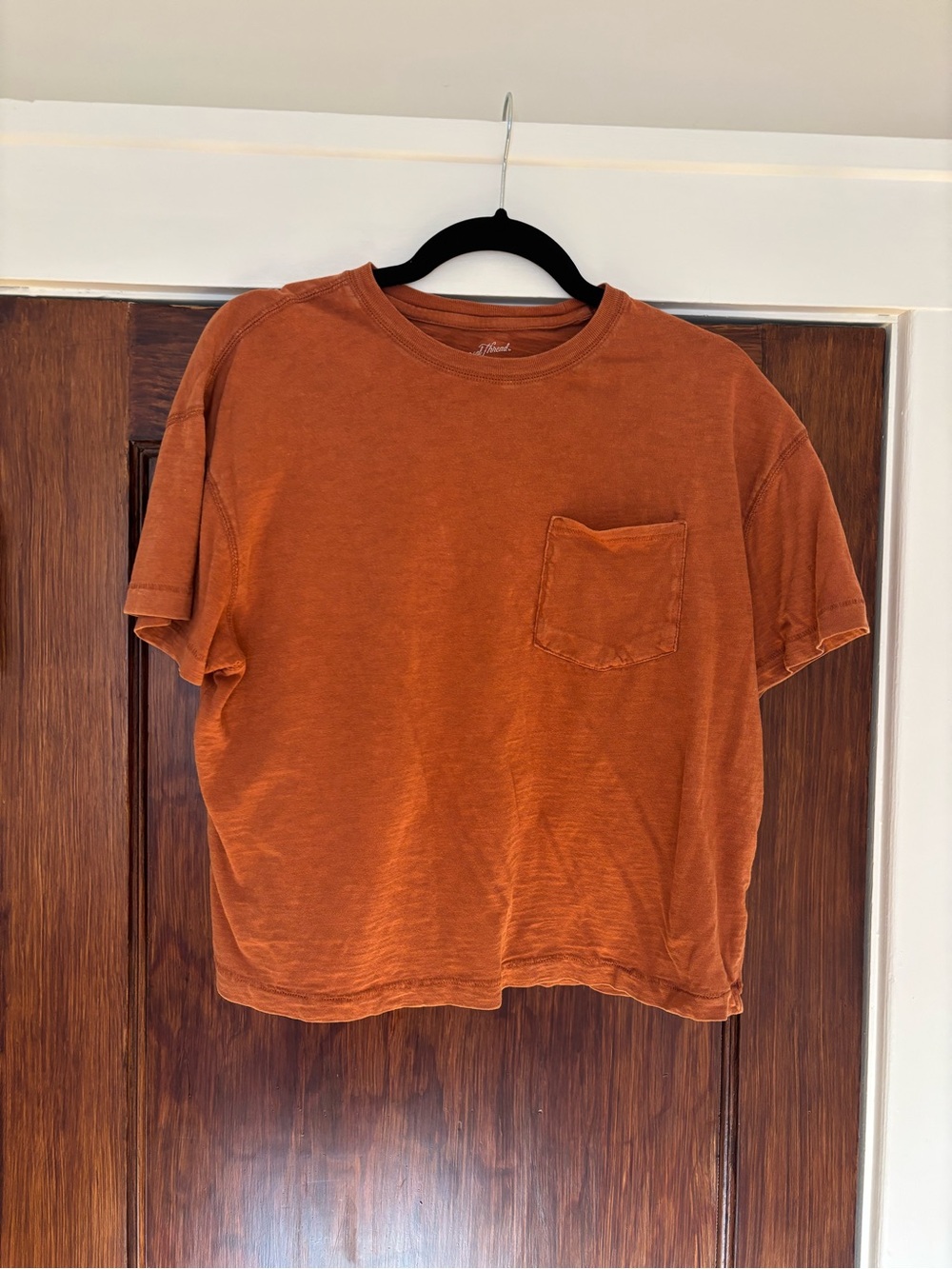 Universal Thread Women's Crop Tee in Burnt Orange with Pocket